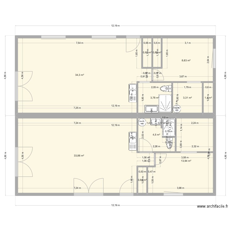 Maison Containers Charente Maritime. Plan de 11 pièces et 106 m2