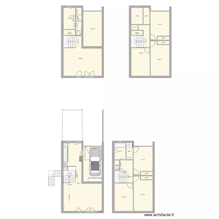 Maison Bastide initiale. Plan de 25 Pièces et 217 m²