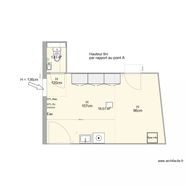 buanderie v1. Plan de 