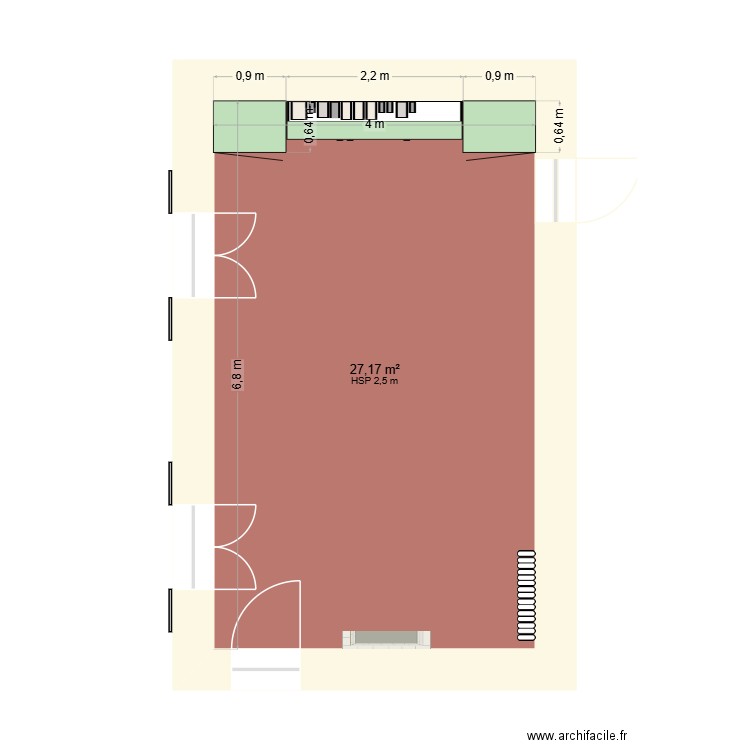 Salon Vineuil. Plan de 1 pièce et 27 m2