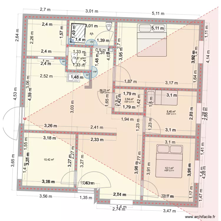 plan maison rurale1. Plan de 6 Pièces et 105 m² plan maison rurale1. Plan de 6 Pièces et 105 m²