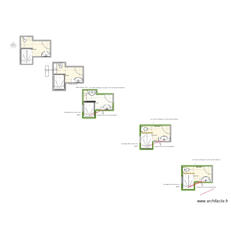 SDB MAISON V2. Plan de 5 pièces et 24 m2