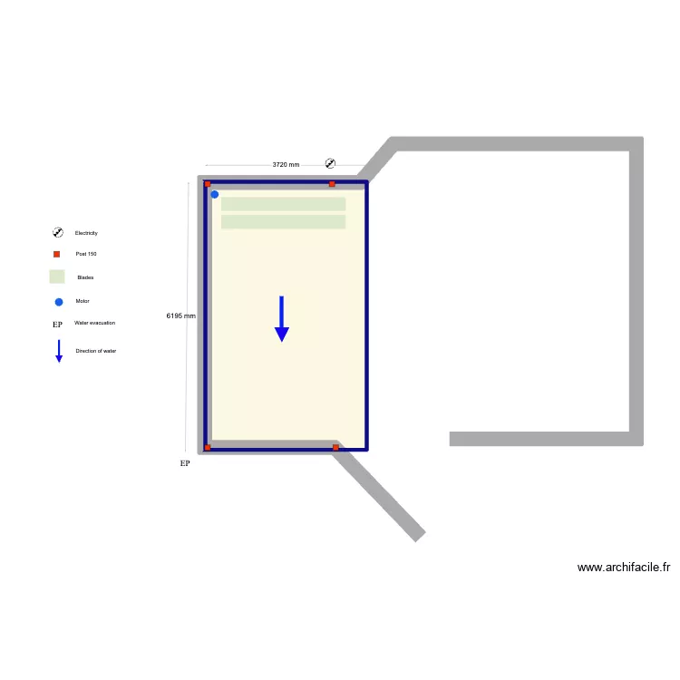 Cattermole. Plan de 1 Pièce et 22 m²