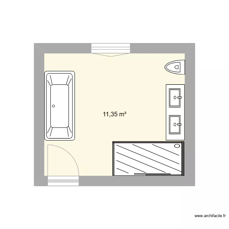 Hohwald salle de bain 1er. Plan de 1 Pièce et 11 m² Hohwald salle de bain 1er. Plan de 1 Pièce et 11 m²