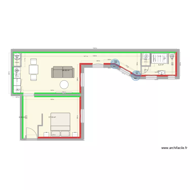Leopold. Plan de 5 Pièces et 47 m²