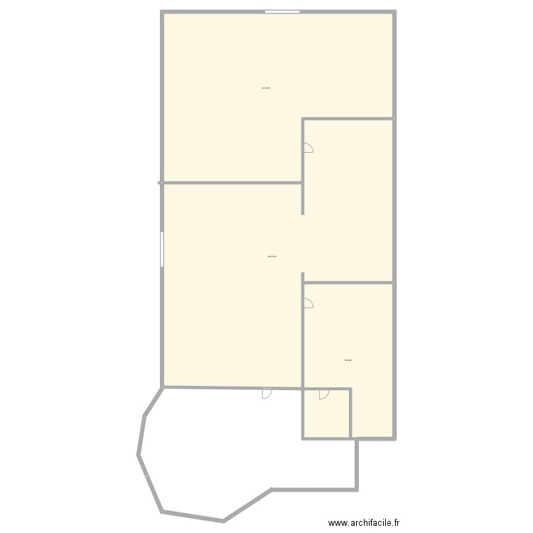 Appartement T3. Plan de 3 pièces et 644 m2