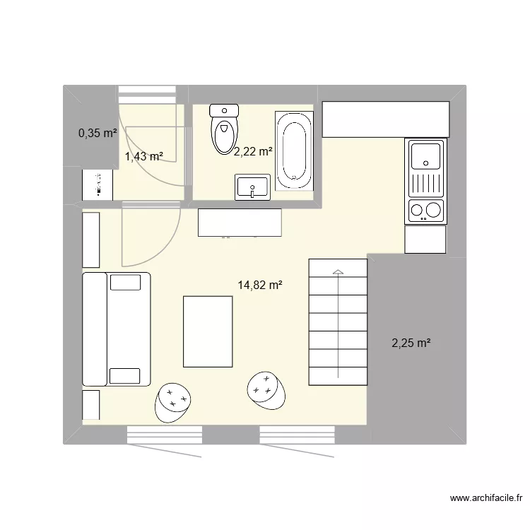 Appart AG. Plan de 5 et 21 m² Appart AG. Plan de 5 et 21 m²