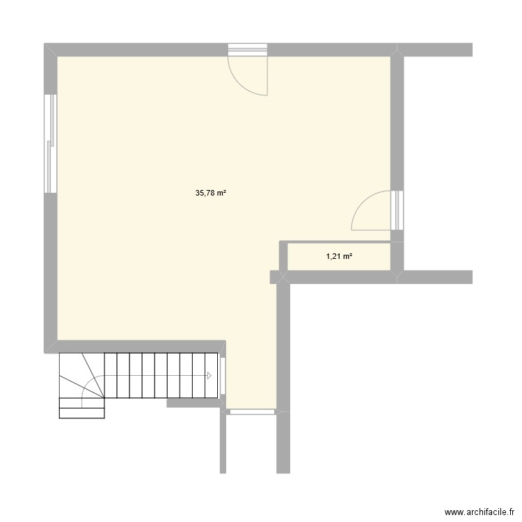 INÊS  Sala/Cozinha. Plan de 2 pièces et 37 m2