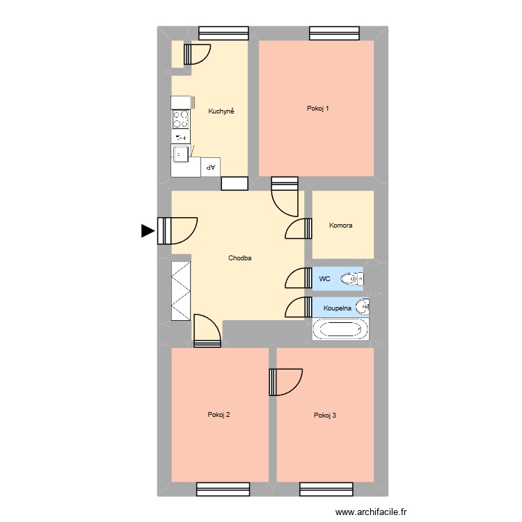 Marxova 368, byt 3. Plan de 0 pièce et 0 m2 Marxova 368, byt 3. Plan de 0 pièce et 0 m2