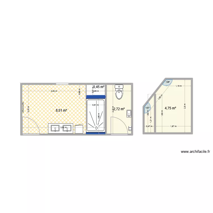 cabresin. Plan de 4 Pièces et 16 m²