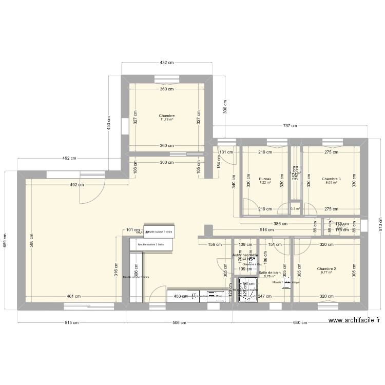 Maison Dominique D. Plan de 11 pièces et 115 m2
