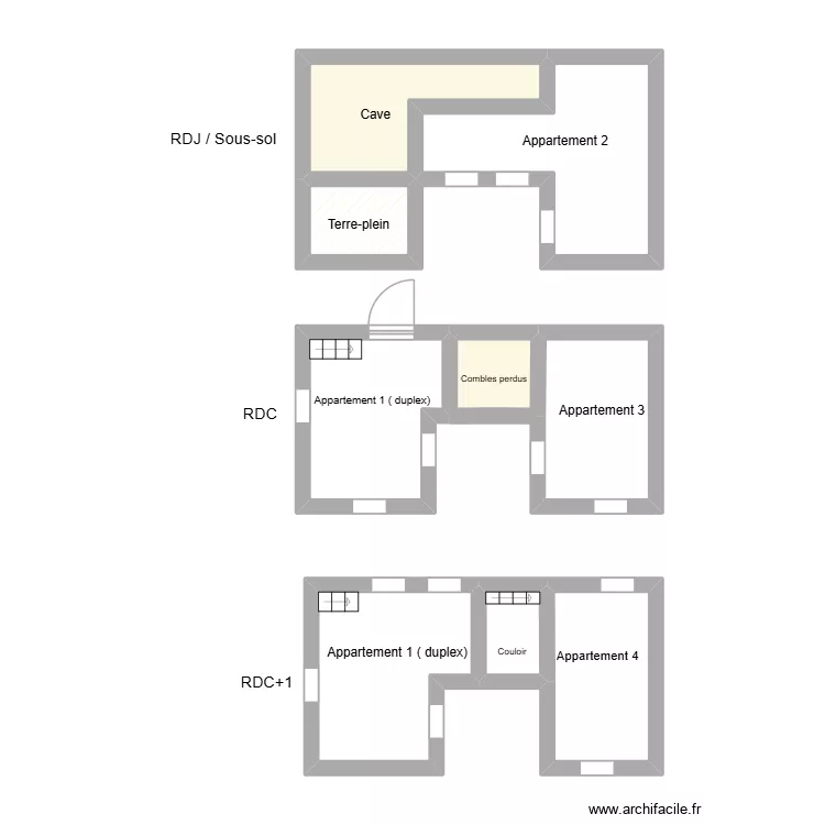 VERDU Pascal. Plan de 9  et 41 m²