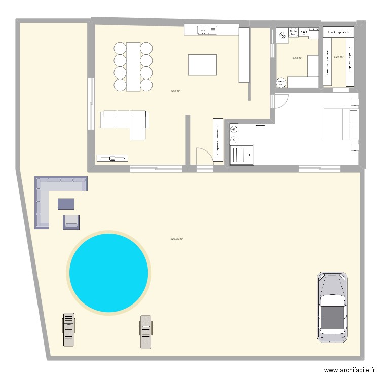 genissan. Plan de 4 pièces et 317 m2