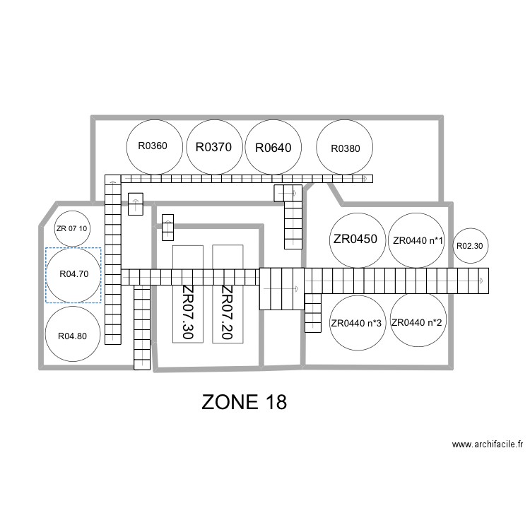 Zone 18 kulhmann R+1. Plan de 4 pièces et 37 m2