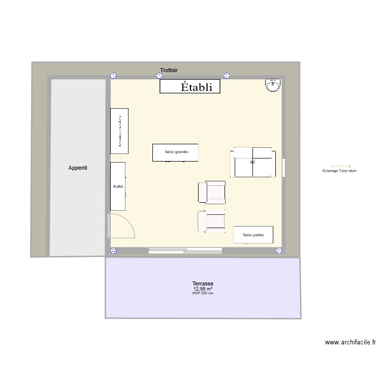 Lacanau-atelier. Plan de 4 pièces et 97 m2