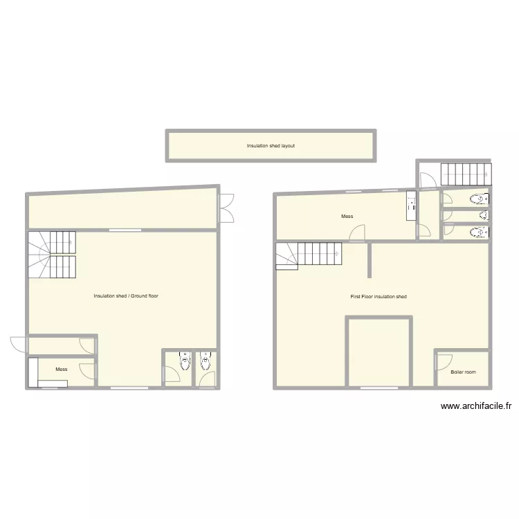Insulation shed Hadfield. Plan de 