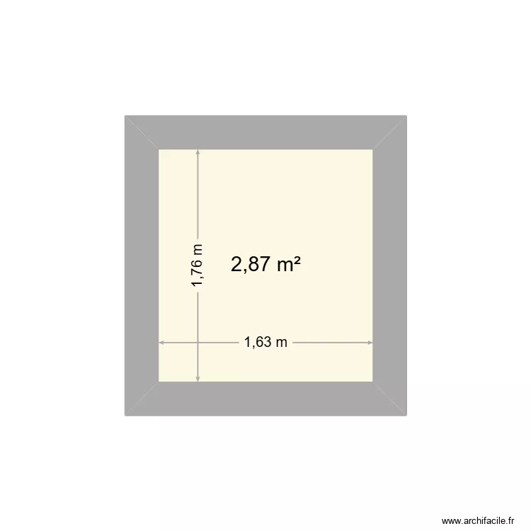 dressing. Plan de 1  et 3 m²
