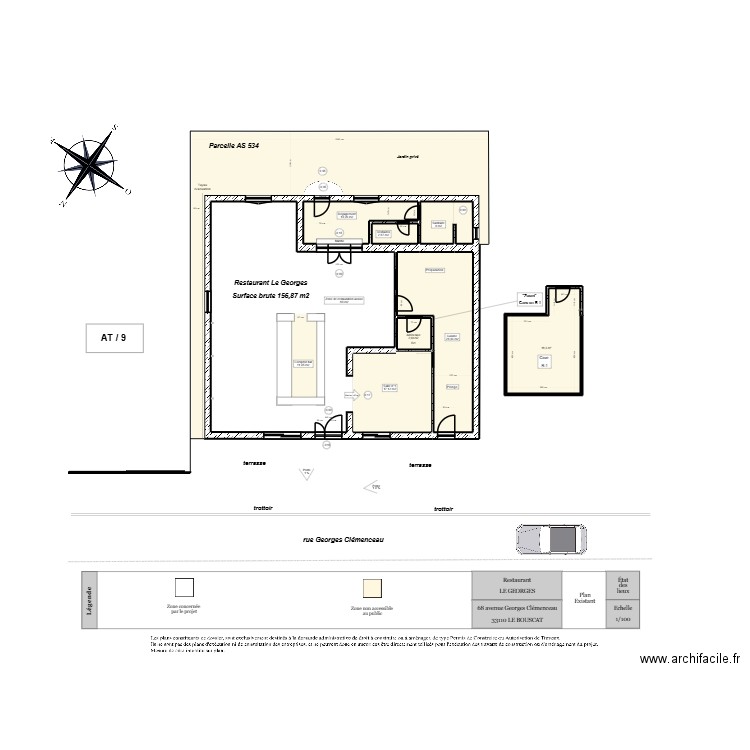 pe100 Le Georges. Plan de 7 pièces et 176 m2