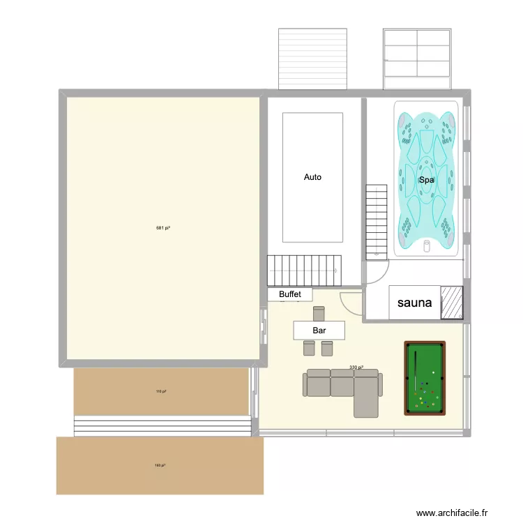 Rallonge St-Charles. Plan de 2 Pièces et 94 m²