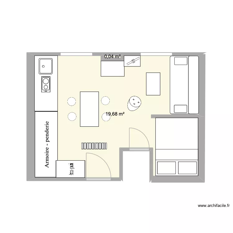 Chez moi. Plan de 2  et 20 m²