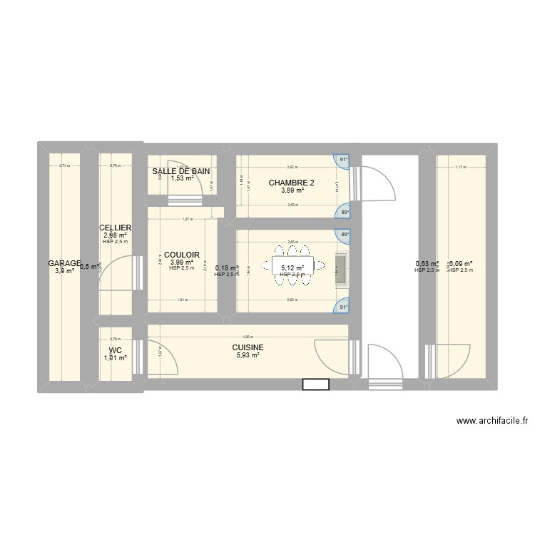 MAISON. Plan de 12 pièces et 36 m2