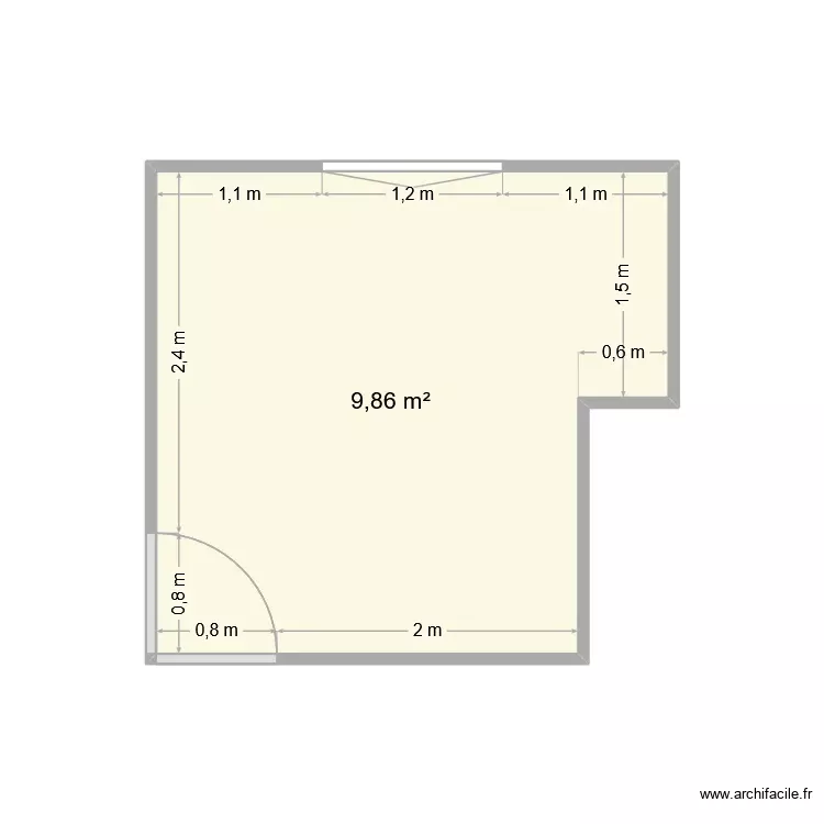 chambre 2. Plan de 1 Pièce et 10 m²