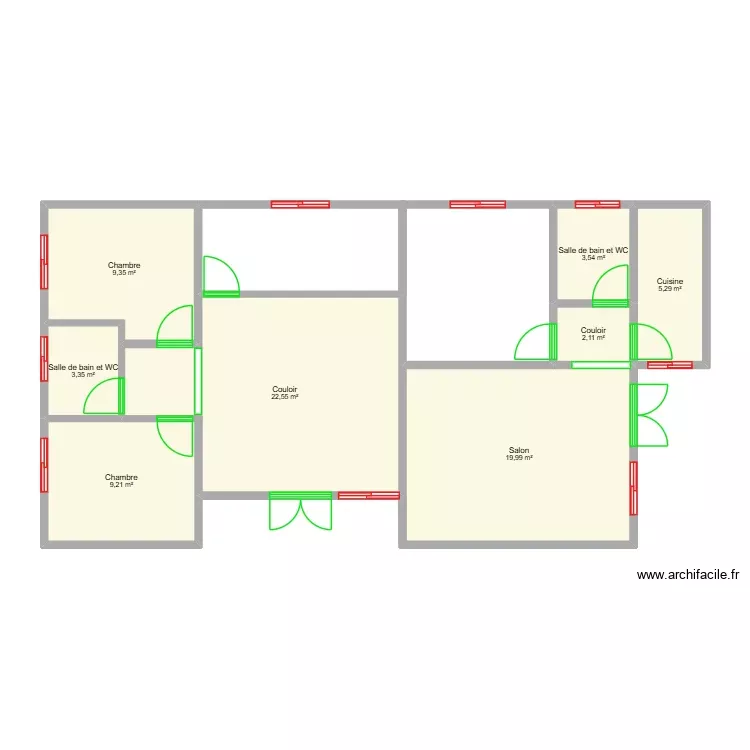 PLAN1. Plan de 8 Pièces et 75 m²