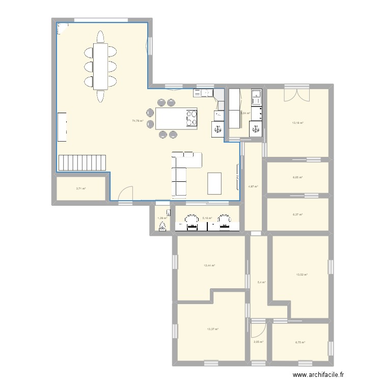 Plan maison pièce de vie. Plan de 0 pièce et 0 m2