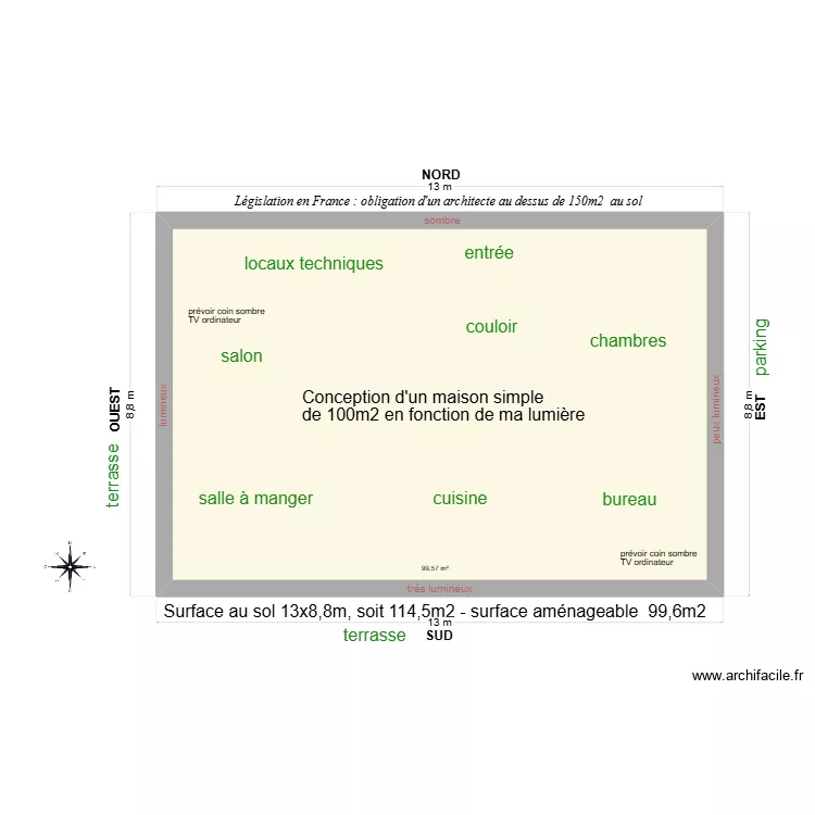 Maison Sud 100m2 01. Plan de 