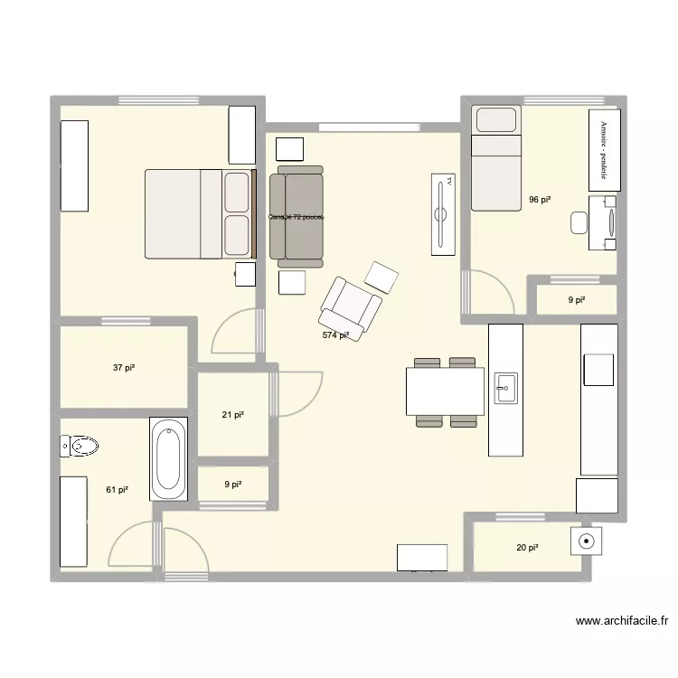 Appart Mamiche2. Plan de 8  et 77 m²