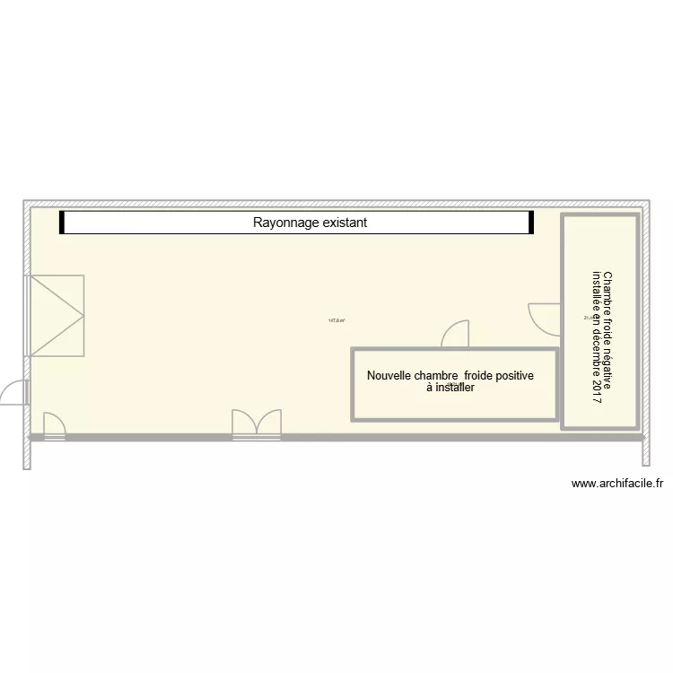 chambres froides ST Quentin 2-1. Plan de 3 Pièces et 233 m²