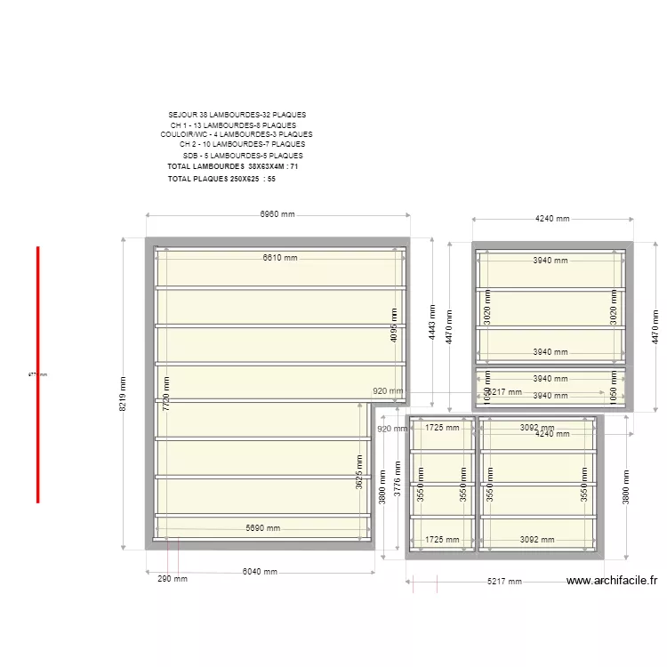 Chalet Montclar 2 PLAFOND. Plan de 5  et 81 m²