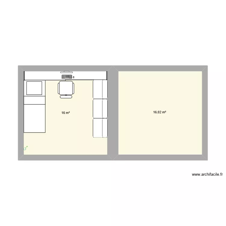 plan1. Plan de 2  et 32 m²