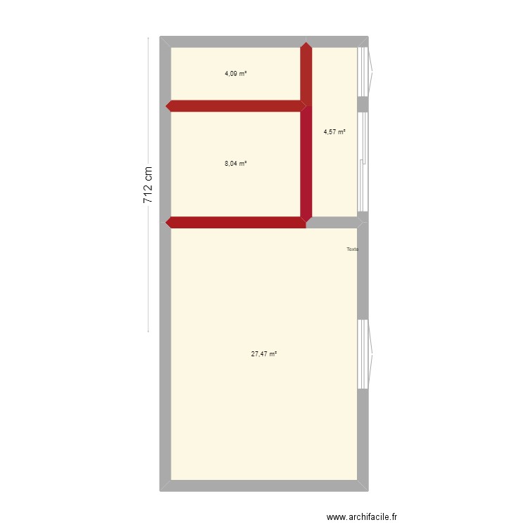 plan jasoj. Plan de 4 pièces et 44 m2