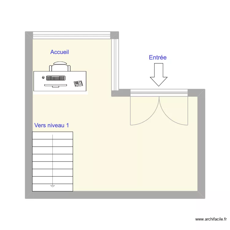 Cit&eacute; de m&eacute;tiers - RDC. Plan de 1  et 24 m²