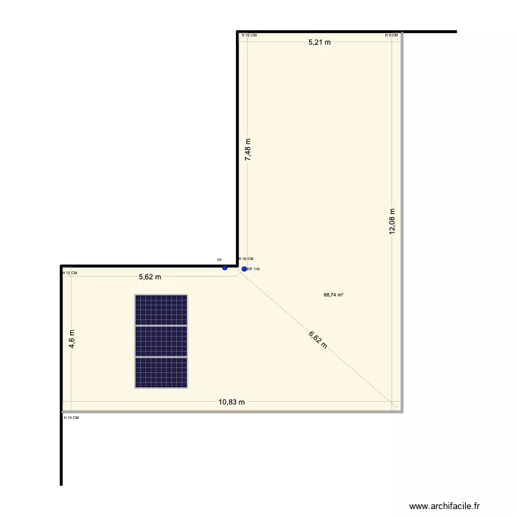 PLAN  TERRA TIERANLORENZO. Plan de 1 pièce et 89 m²