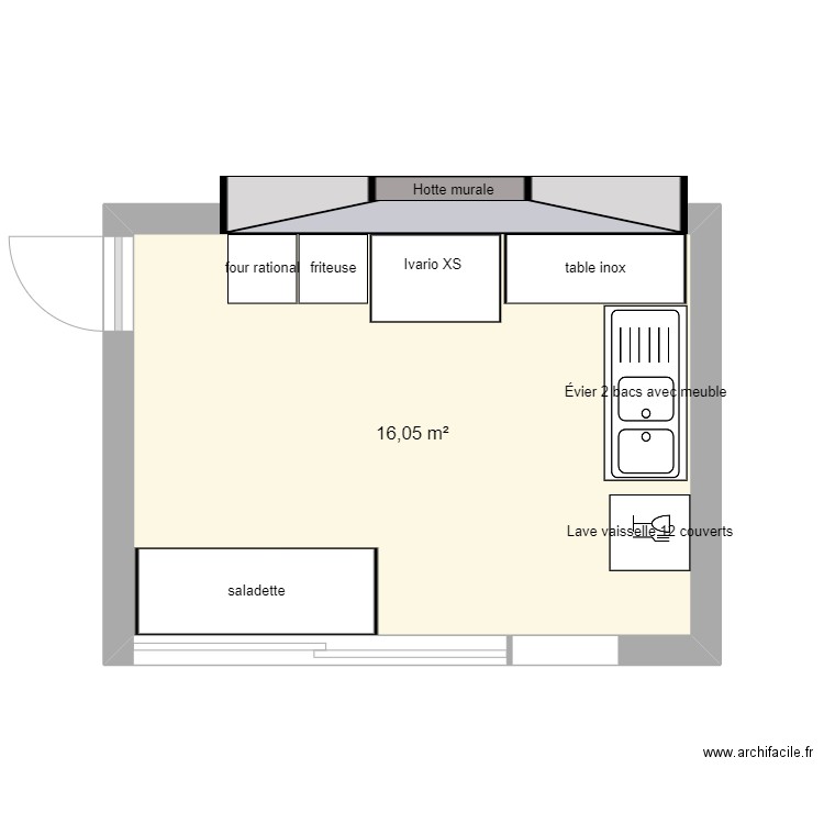 cuisine edouard. Plan de 1 pièce et 16 m2