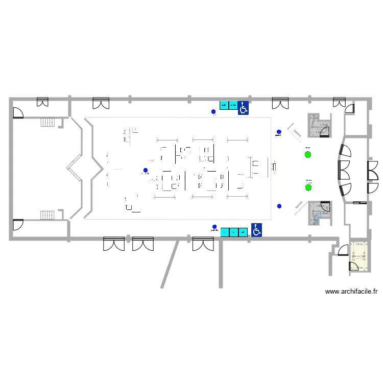 Salle des f&ecirc;tes &eacute;lections municipale 2026. Plan de 3 pièces et 10 m²