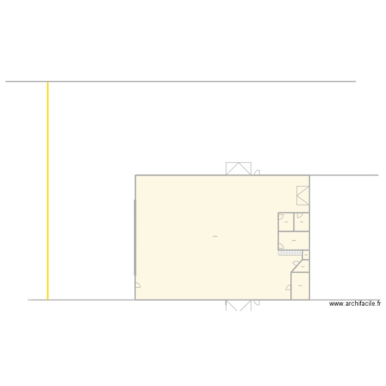 Hangar Principal - Attitude H. - VIDE. Plan de 7 pièces et 555 m2