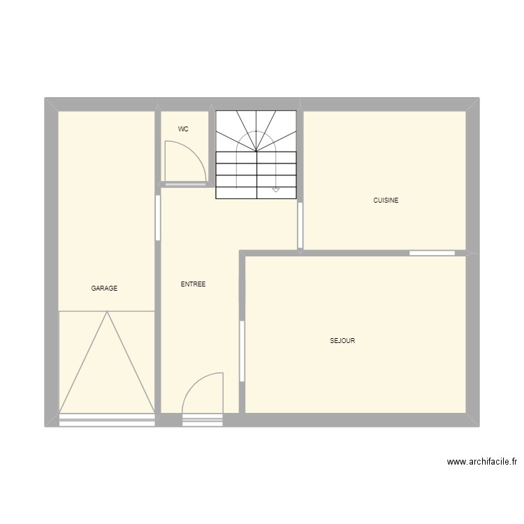 PAYEN RDC. Plan de 4 pièces et 46 m2