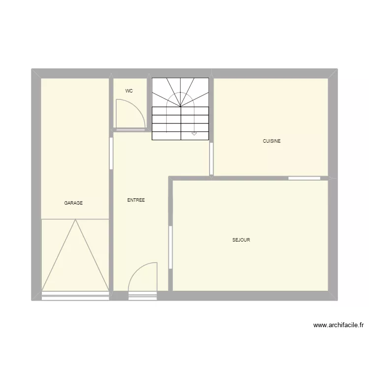 PAYEN RDC. Plan de 4 pièces et 46 m²