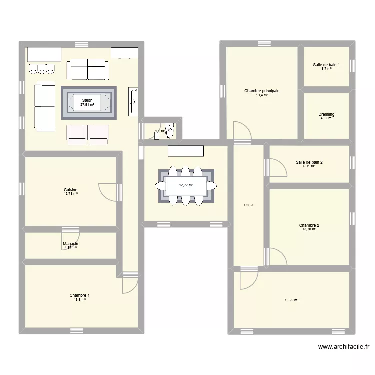 Ma maison pp 4cbres 17. Plan de 12  et 126 m²
