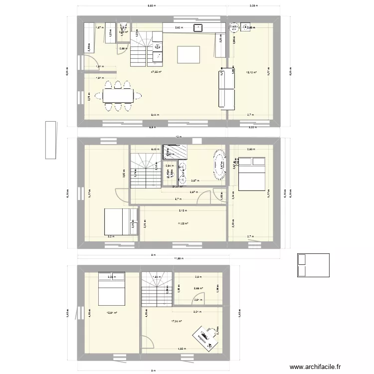 Maison. Plan de 
