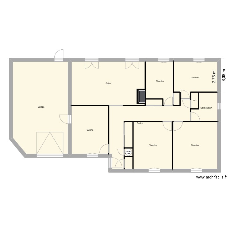 Miribel - Portugais. Plan de 15 pièces et 163 m2
