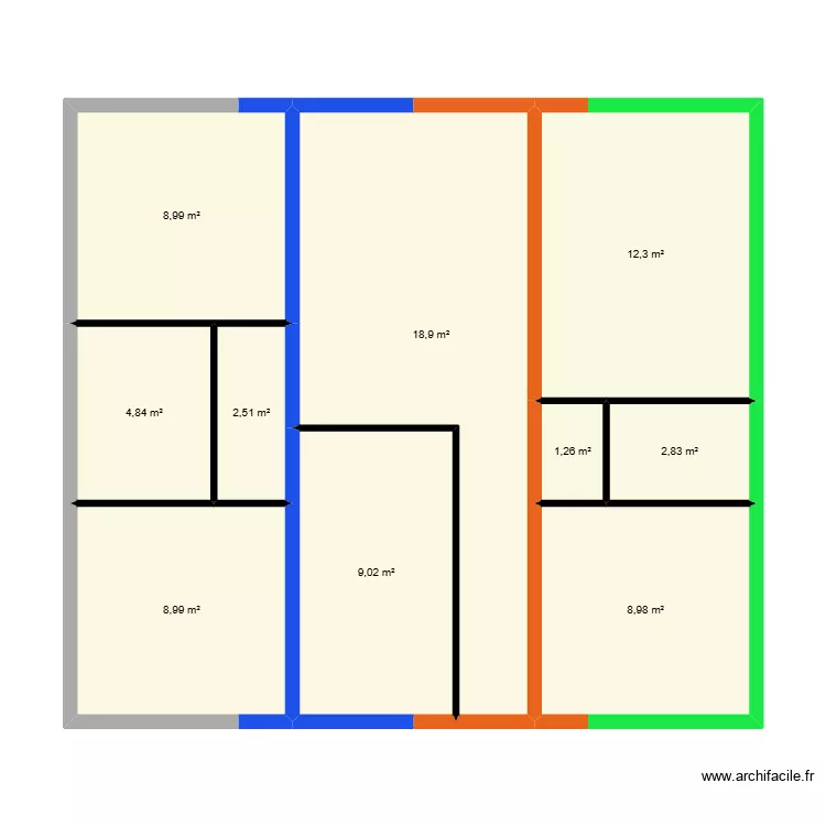 Mod&egrave;le type Mayotte. Plan de 