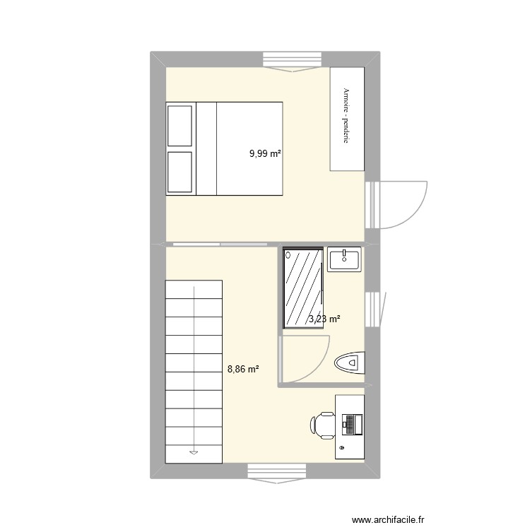1er etage. Plan de 0 pièce et 0 m2
