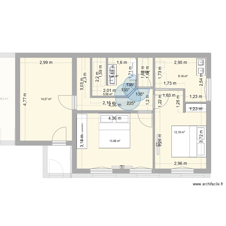 Villa Jehanne 3. Plan de 15 pièces et 139 m2