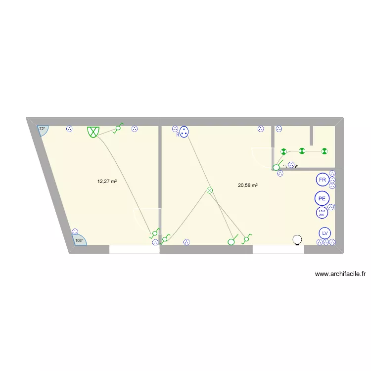 Dépendance Olivia Projet Électricité. Plan de 2 et 33 m² Dépendance Olivia Projet Électricité. Plan de 2 et 33 m²