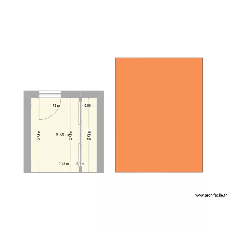 Portique1. Plan de 1 Pièce et 6 m² Portique1. Plan de 1 Pièce et 6 m²
