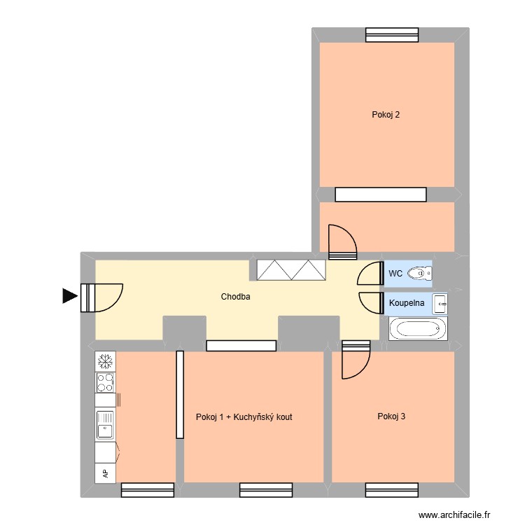 nám. Vítězslava Nováka 539, byt 12. Plan de 0 pièce et 0 m2
